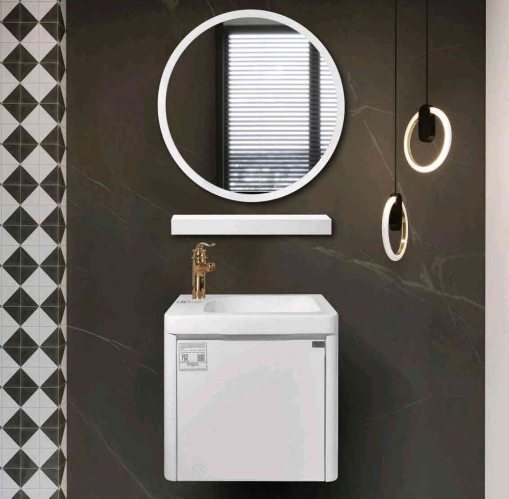 فول ست کابینت و روشویی اکوال مدل آرکا سفید