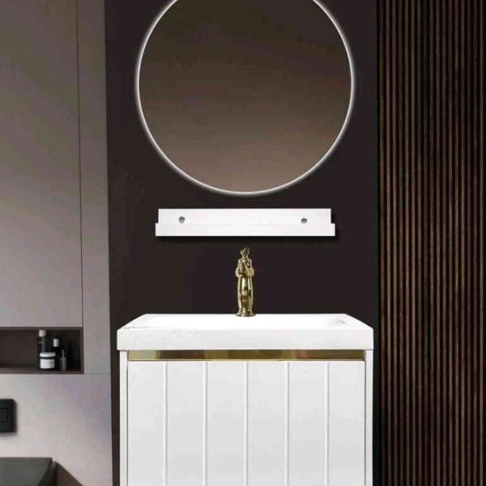 فول ست کابینت روشویی اکوال مدل پیرامید سفید