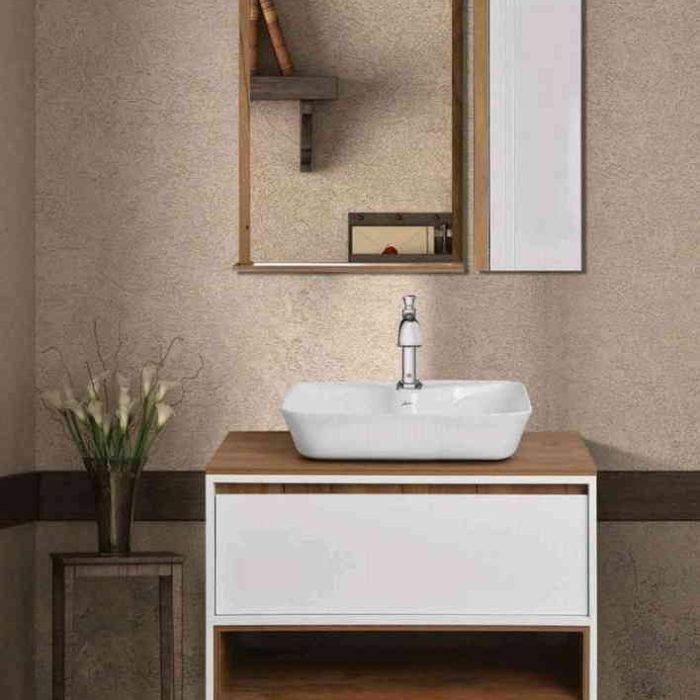فول ست کابینت روشویی اکوال مدل دنکو سفید چوب