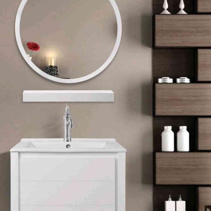 فول ست کابینت و روشویی اکوال مدل یونیک سفید