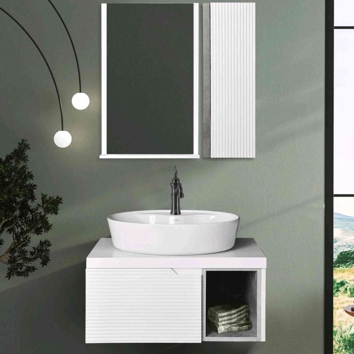فول ست کابینت روشویی اکوال ونیز سفید