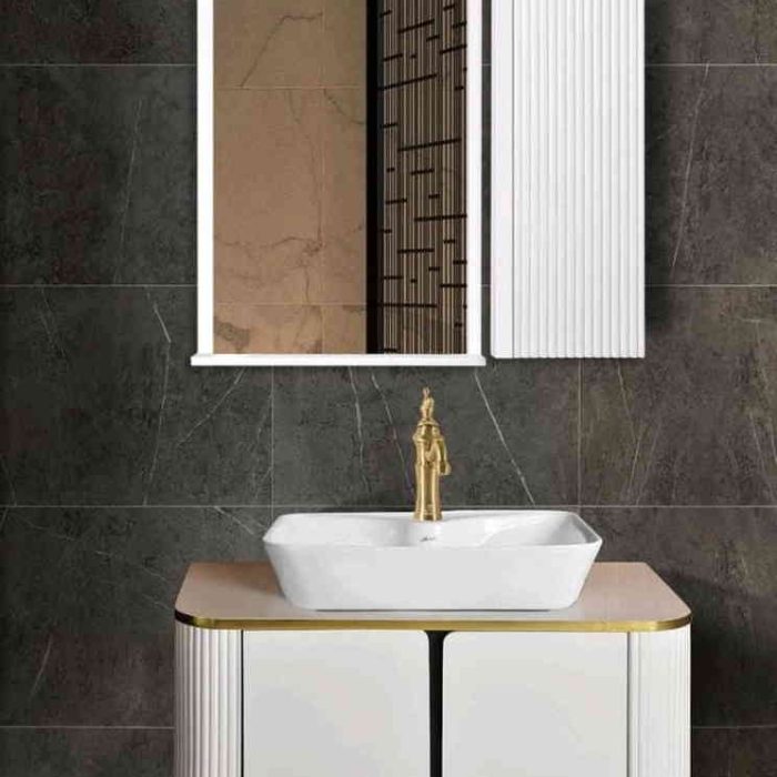 فول ست کابینت روشویی اکوال مدل پارمیس سفید